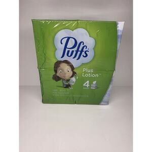 Puffs Plus Lotion Facial Tissue 4 Cube Boxes Pack Gentle & Soothing